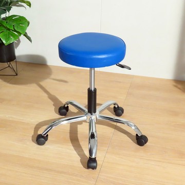 LOGIS  Q彩虹鐵腳工作椅 升降 美容椅 旋轉椅 美髮椅B365 藍