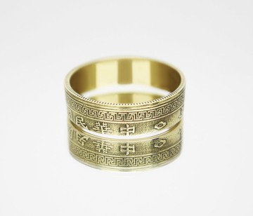 中國硬幣戒指 20 美分 1949 年（複製品）男士硬幣戒指女士硬幣戒指