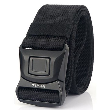 戶外5.0CM加寬快拆自動插扣皮帶帆布戰術腰帶男訓練工裝保安褲帶