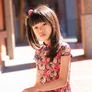 兒童旗袍 古風 四季款 玫瑰盛開