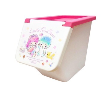 【震撼精品百貨】Little Twin Stars KiKi&LaLa_雙子星小天使~Sanrio雙子星掀開式儲物箱-星星*22166