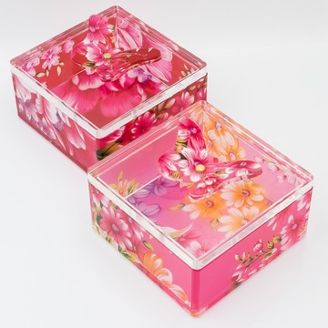 思舫國際高質感壓克力精品 台灣製造 牡丹紅蝴蝶盒(4種顏色)