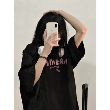 【Veee】100%純棉 t恤 短袖 韓版上衣 ins 風 顯瘦 夏季 寬鬆 女生衣服 oversize t恤 長版上衣