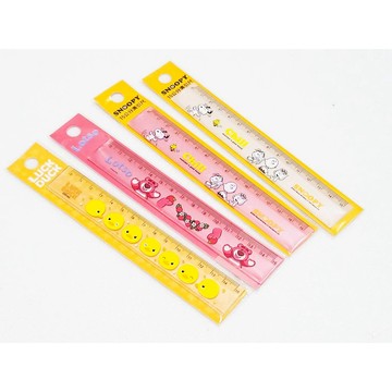 河馬班玩具-文具系列-史努比(好心情)迪士尼(熊抱哥)LUCK DUCK黃色小鴨 15公分溝引尺 直尺