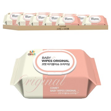 comet Original 嬰兒用濕紙巾 掀蓋式 加厚型  100張  10包