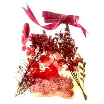 A-ONE 匯旺 浮游花DIY花材包 Set 3，天然植物乾燥花，產品尺寸(含包裝)約: 12 x 12 CM  H23 紅焰曙光 彩色