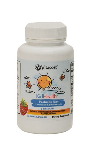 Vitacost KidHealth Probiotic Tabs Strawberry 3 billion CFU - 90 Chewable Tablets