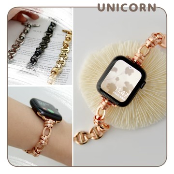 豬鼻子手鍊風金屬不鏽鋼錶帶 適用Apple Watch S1~8代 替換錶帶 iWatch 手錶帶 Unicorn