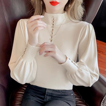打底衫女秋冬時髦時尚洋氣2025年新款高級感半高領長袖內搭針織衫