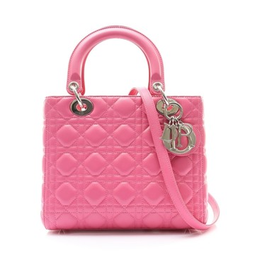 Dior 迪奧 Lady Dior Medium 兩用包 粉色 羊皮 CAL44551 【二手名牌BRAND OFF】