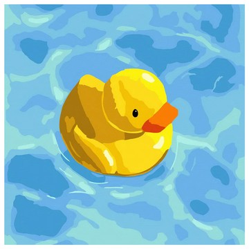 ArtLife 藝術生活 數字油畫DIY DA3653 20 x 20cm  黃色小鴨 藍色 + 黃色  1個