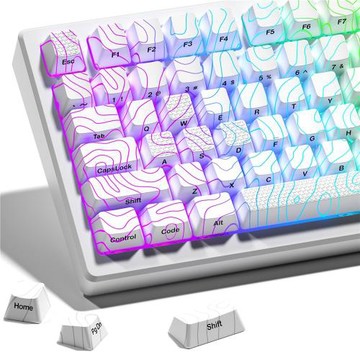XVX《等高線2.0》鍵帽浮世繪冰裂紋透光鍵帽側刻IMD鍵帽wooting
