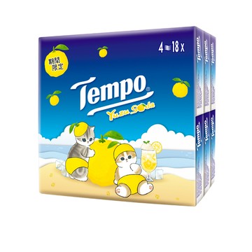 Tempo 貓福夏季柚子蘇打風味 限量版紙手帕 (7抽/18包/串)【杏一】