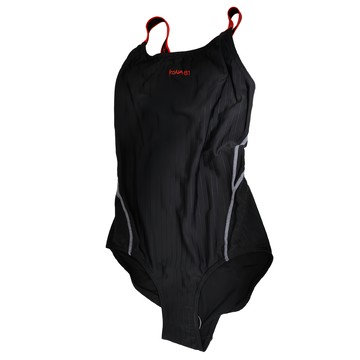 KONA81 酷吶81 女泳衣 連身三角寬  M  Black + Red