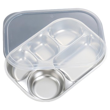 小麥購物 316 不鏽鋼耐高溫分隔餐盒 L960  1個  26 x 18.8 x 3.8cm  銀色