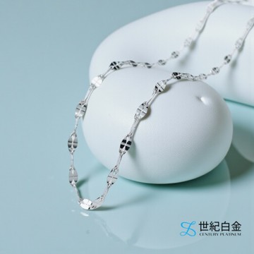 【世紀白金】 Pt950鉑金項鍊-閃片嘴唇鍊