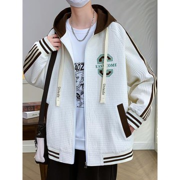 外套男春秋季2025新款青少年潮牌連帽棒球服初中高中學生潮流夾克