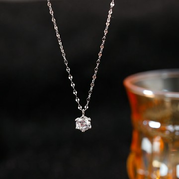 925純銀仿單鉆項鏈女夏年新款簡約鎖骨鏈輕奢小眾冷淡風頸鏈