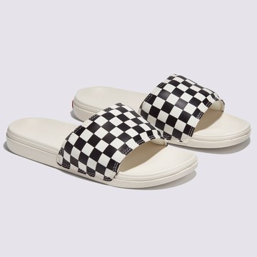 La Costa Slide-On 女款白底棋盤格拖鞋