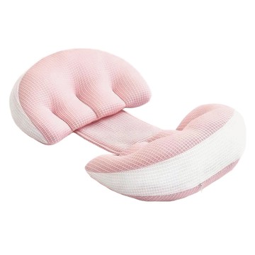 好眠貝殻枕 多功能U型托腹抱枕 送輔助枕 孕期緩解腰腹部壓力 產後可做哺乳枕使用 帶娃使用360度包圍防墜落 可拆解當作靠枕使用  玫瑰粉