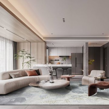 [Fuwaly] 清霏地毯-200x290cm (客廳地毯 大地毯 短毛地毯 吸音 抗汙 防潑水 新中式 竹影 梅花)