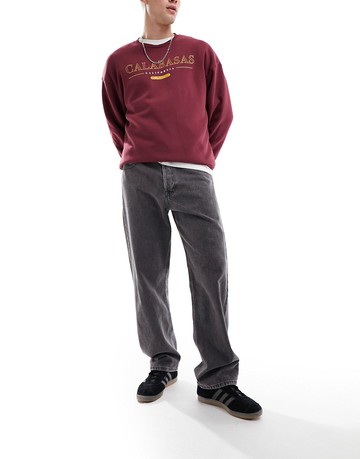 Jack & Jones eddie baggy fit jeans in grey