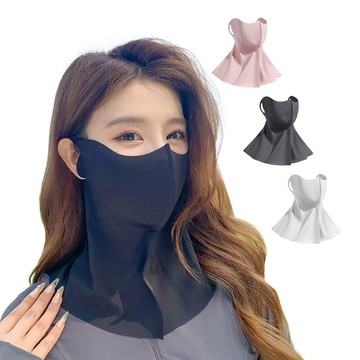 藻土屋 高質感冰絲涼感透氣防曬面罩-A/冰絲面罩 涼感面罩 遮陽面罩