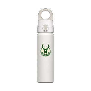 磁吸水壺 AquaStand 不鏽鋼 700cc - 附吸管 白 - NBA - Logo-密爾瓦基公鹿 Milwaukee Bucks