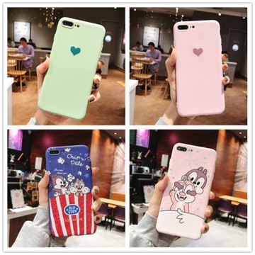 簡約愛心適用于美圖m6s手機殼m8s抹茶綠粉色t8s磨砂軟松鼠情侶t9