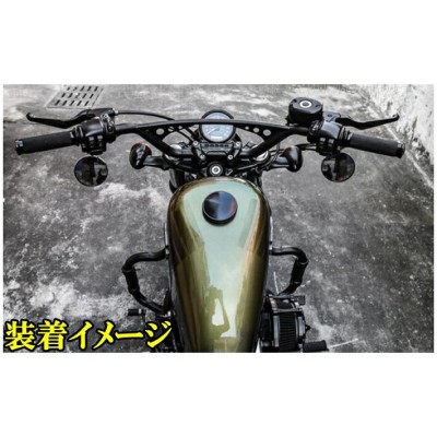 バイク 汎用 ハンドルバー 1インチ 25.4mm アメリカン 艶消し黒