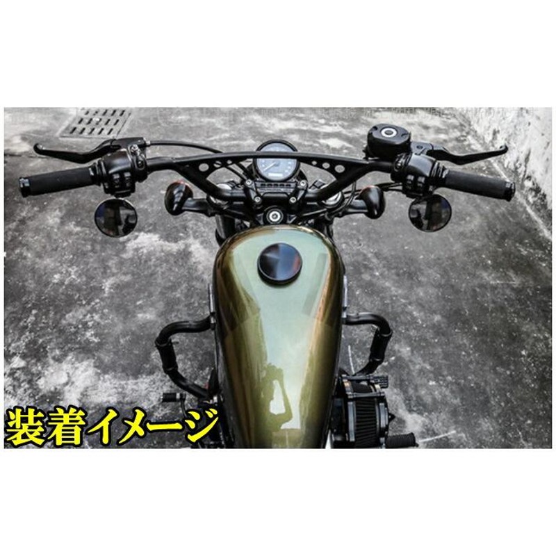 バイク 汎用 ハンドルバー 1インチ 25.4mm アメリカン 艶消し黒 メッキ ...