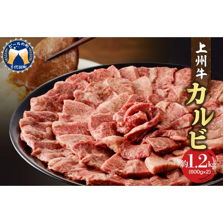 ふるさと納税 牛肉 カルビ  1.2kg（600g×2パック）  群馬 県 千代田町 群馬県千代田町