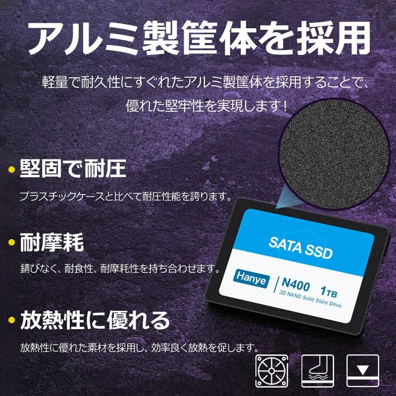 Hanye製 SSD 1TB 3D Nand TLC 内蔵型 2.5インチ SATAIII 6Gb/s R:560MB