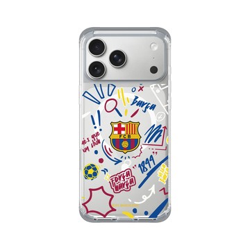 iPhone 17 Pro Max ClearX (MagSafe 兼容) 霜透灰 - FC Barcelona - Graffiti