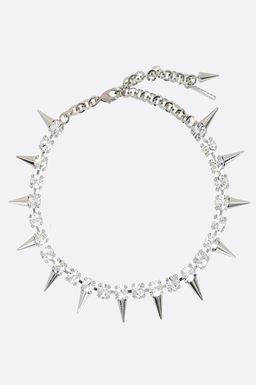 ALESSANDRA RICH brass choker with crystals and spikes Woman