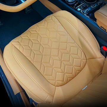 VENDICT 車用前座經典打孔刺繡單排座椅套  1個  馬鞍棕色