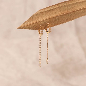 s925純銀鋯石流蘇耳圈耳環 簡約高級感大氣精緻耳墜氣質長款