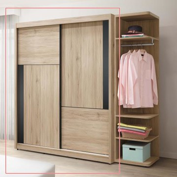 AS雅司-里斯5x7尺推門衣櫥-150.5x61x197cm--只有紅框部分