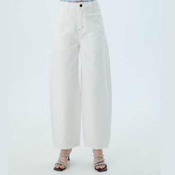 【Qiruo 奇若】秋冬專櫃精品休閒褲2536C 白色設計