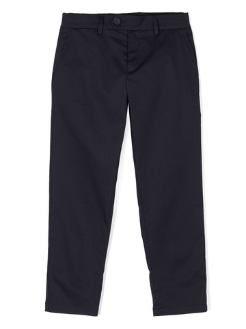 Fay Kids - straight-leg cotton-blend trousers - kids - Cotton/Spandex/Elastane/Polyester - 8 yrs - Blue