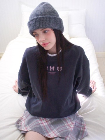 Triple Butterfly Embroidered Sweatshirt