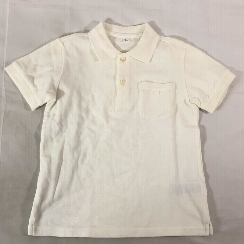 無印良品 MUJI キッズ 男の子 半袖 カノコ ポロシャツ 白 2点セット  
