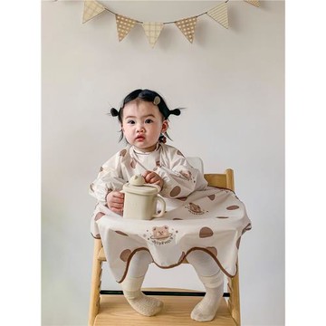 JulyMoly寶寶罩衣全身一體式反穿衣兒童吃飯防水防臟神器嬰兒飯兜