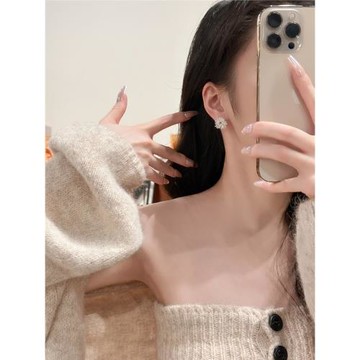 十里間【真的要買～有耳夾】亮晶晶璀璨煙花耳釘百搭花朵耳環