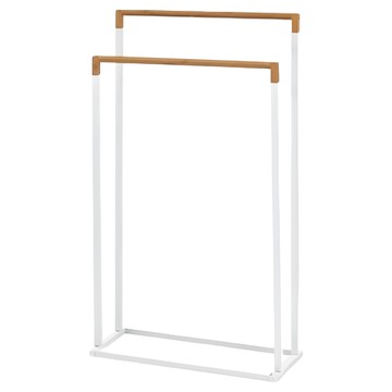 ikloo 宜酷屋 無印質感雙桿毛巾架 浴巾架  45 x 21.5 x 84.5cm  白色  1個