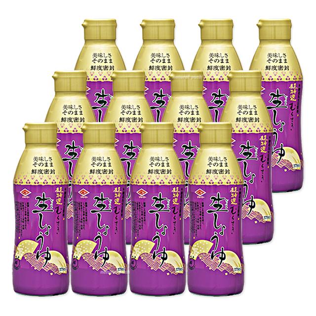 超特選むらさき 生しょうゆ (濃口) 370ml×12本セット 密封ボトル