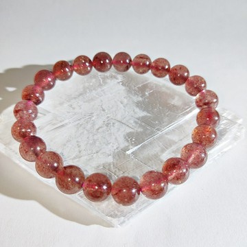 草莓晶/士多啤梨晶 Strawberry Quartz 手串 俄羅斯 8mm 8.5mm