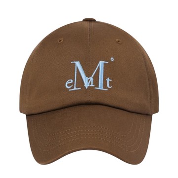 韓國 MUCENT SIGNATURE BALL CAP 經典素色百搭棒球帽 棕色藍LOGO BROWN (BLUE LOGO)