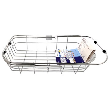 KAI 貝印 可伸縮淺直型水槽籃 DR-5401  1個  20.8 x 8 x46cm  銀色