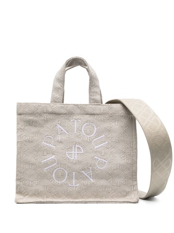 Patou - logo-embroidered tote bag - women - Cotton - One Size - Neutrals
